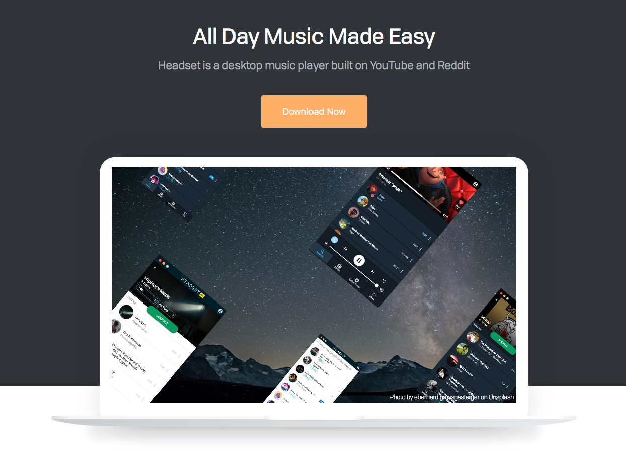 Headset Desktop Music Player Powered By Youtube And Reddit